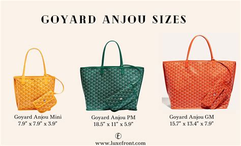 goyard tote bag size cm|Goyard tote bag size comparison.